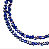 Crystal Lane Rondelle 2 Strand 7in (apx246pcs) 1.5x2.5mm Opaque Dark Sapphire W/Half Multi Colour